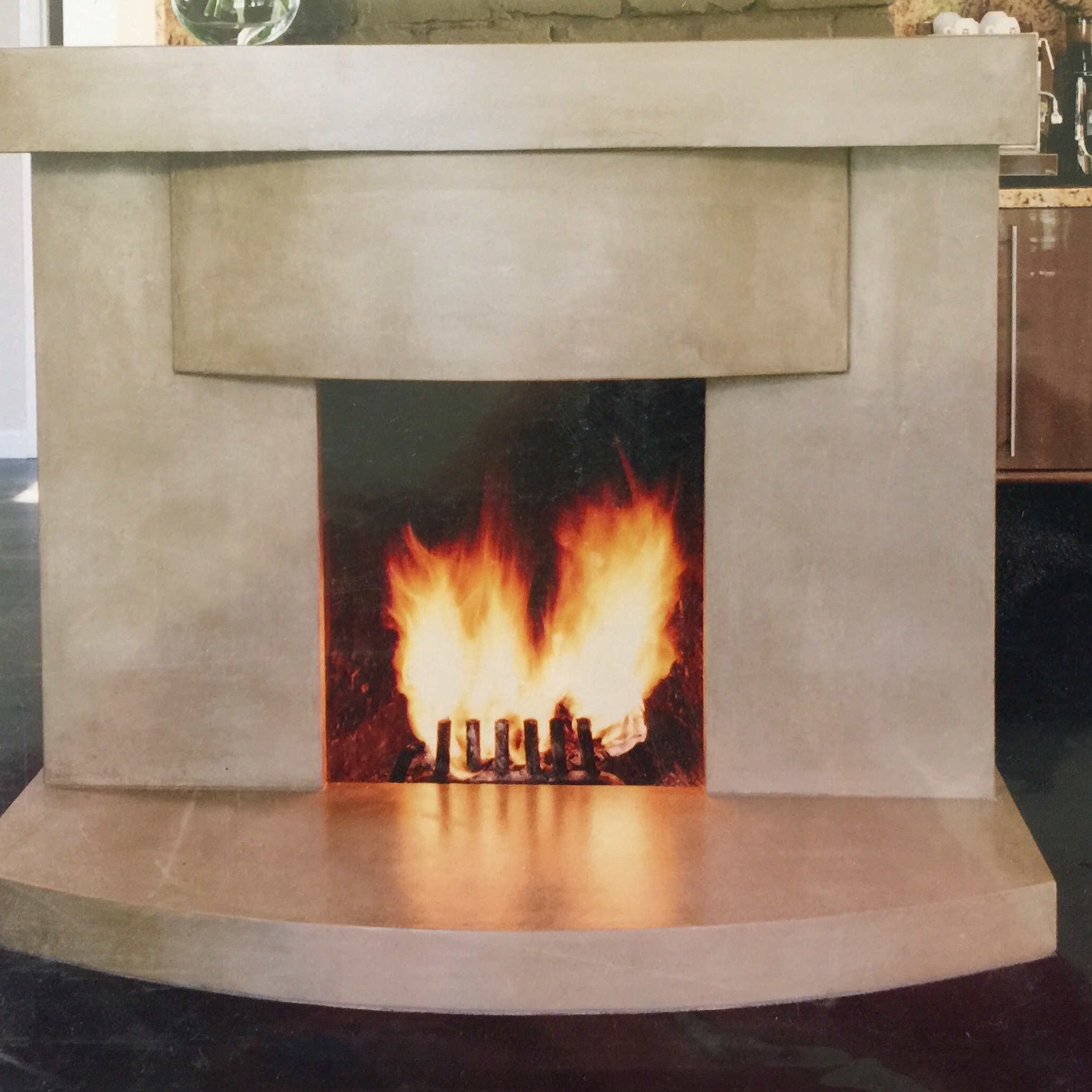 Concrete fireplace surround
