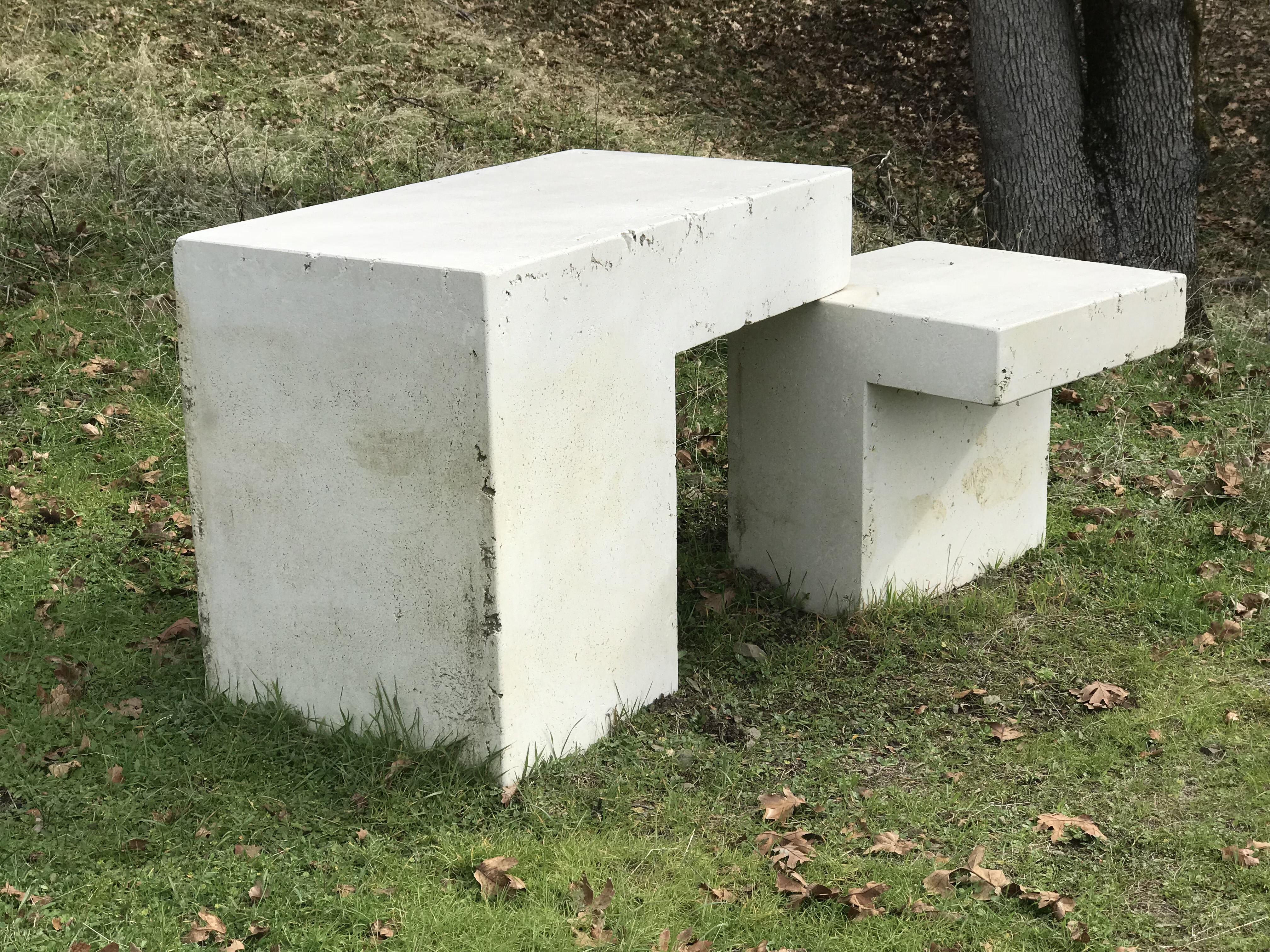 Minimalist concrete outdoor table