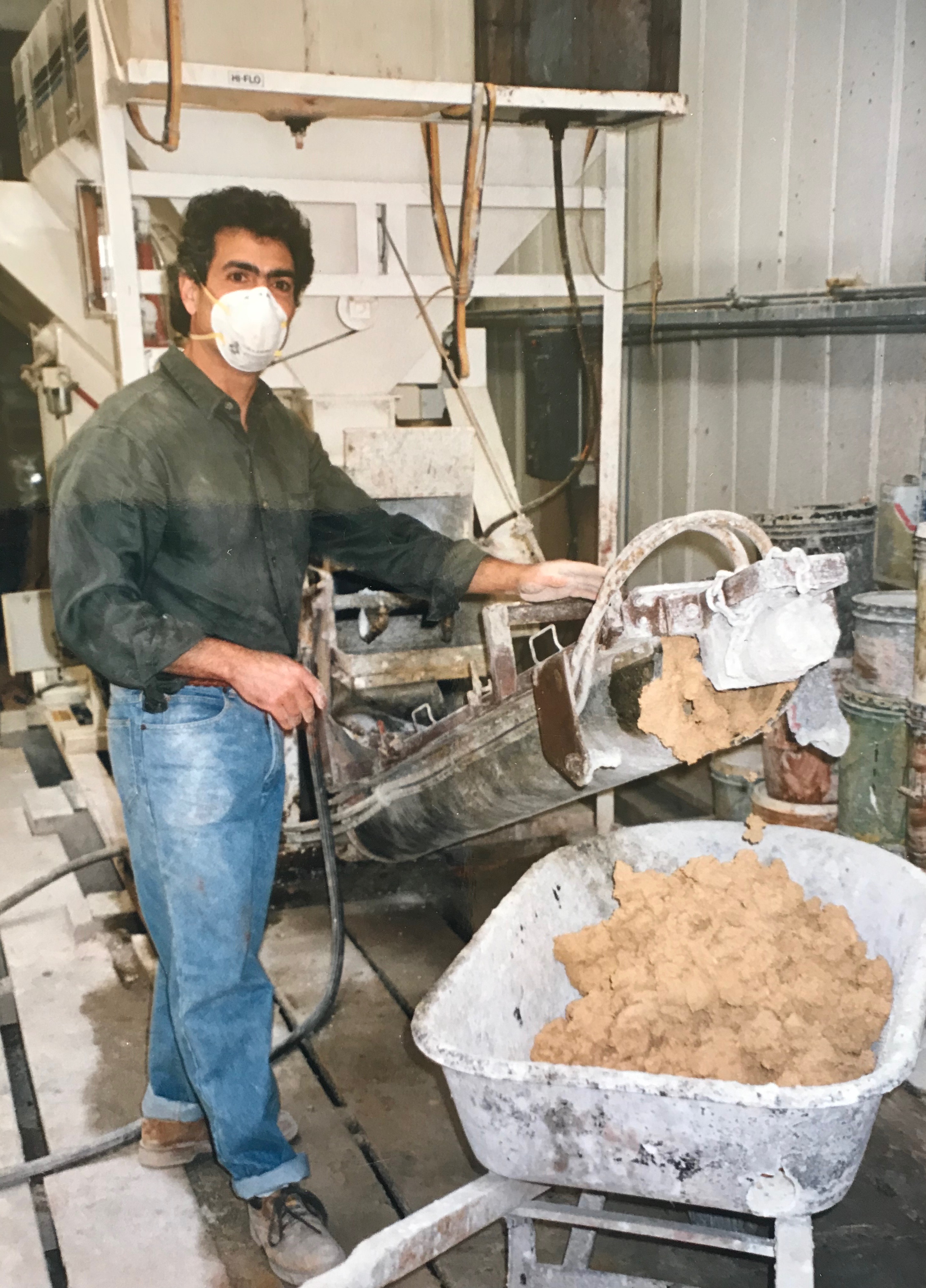 Buddy at the concrete mixer