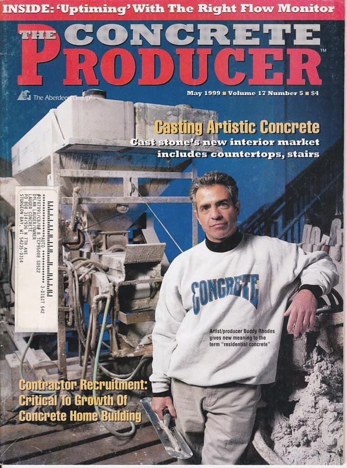 Buddy Rhodes on the cover of The Concrete Producer, May 1999