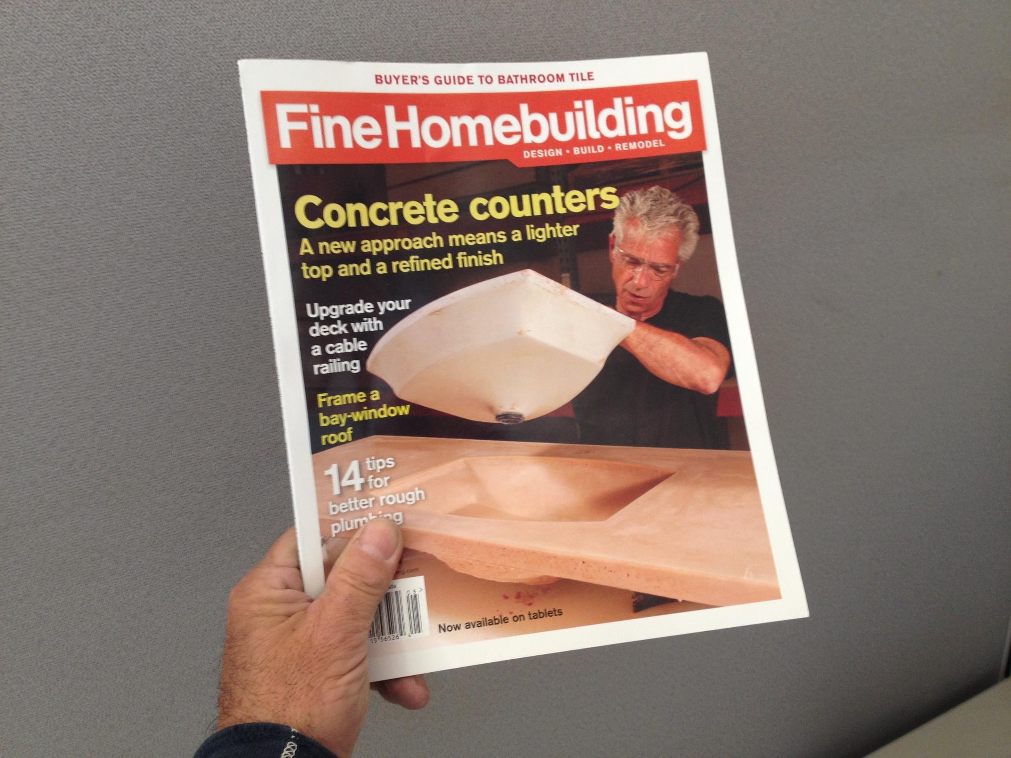 Buddy on the cover of Fine Homebuilding magazine