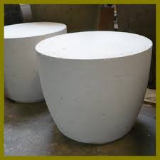 White concrete planters