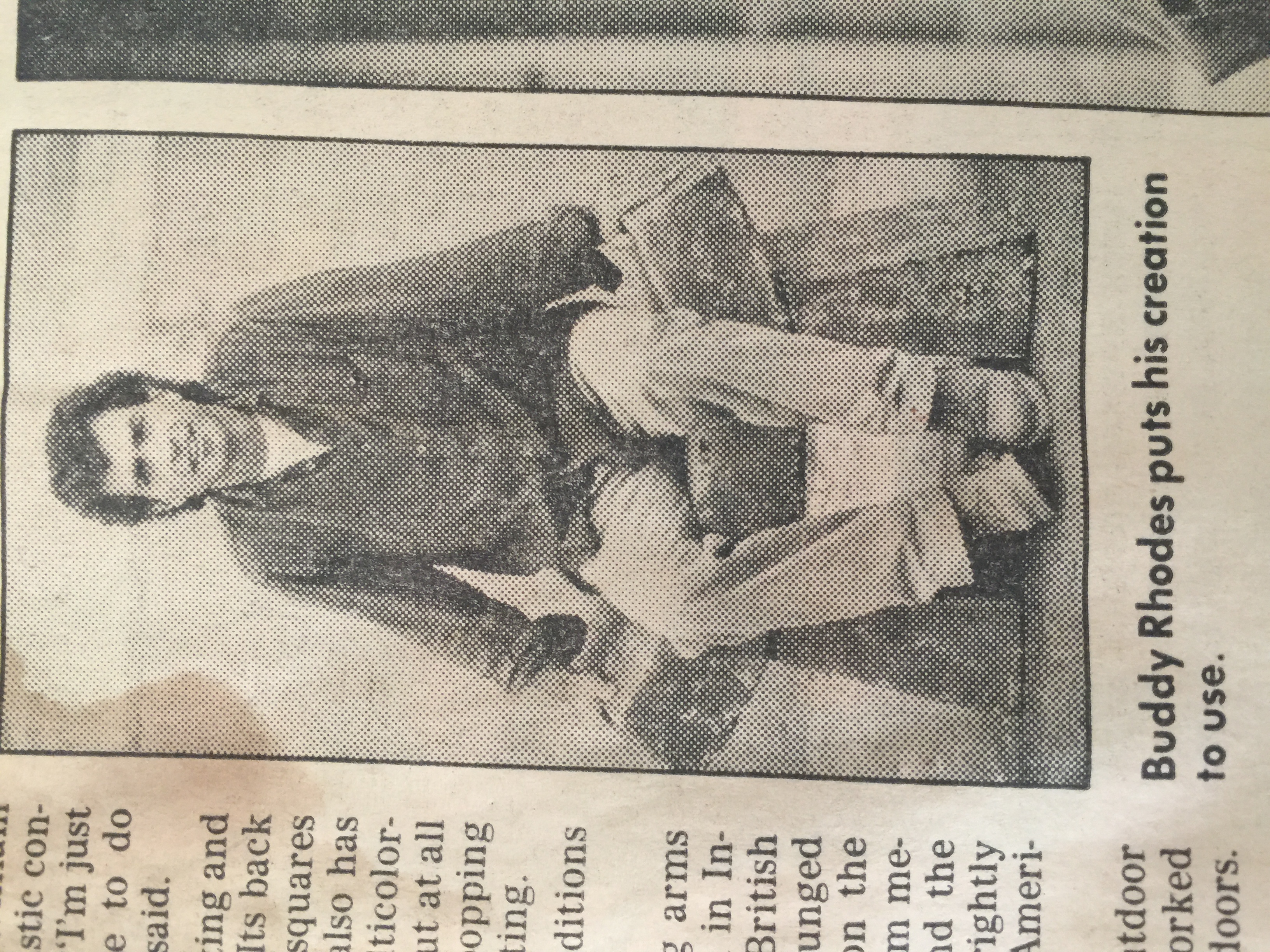 Newspaper article about Buddy Rhodes