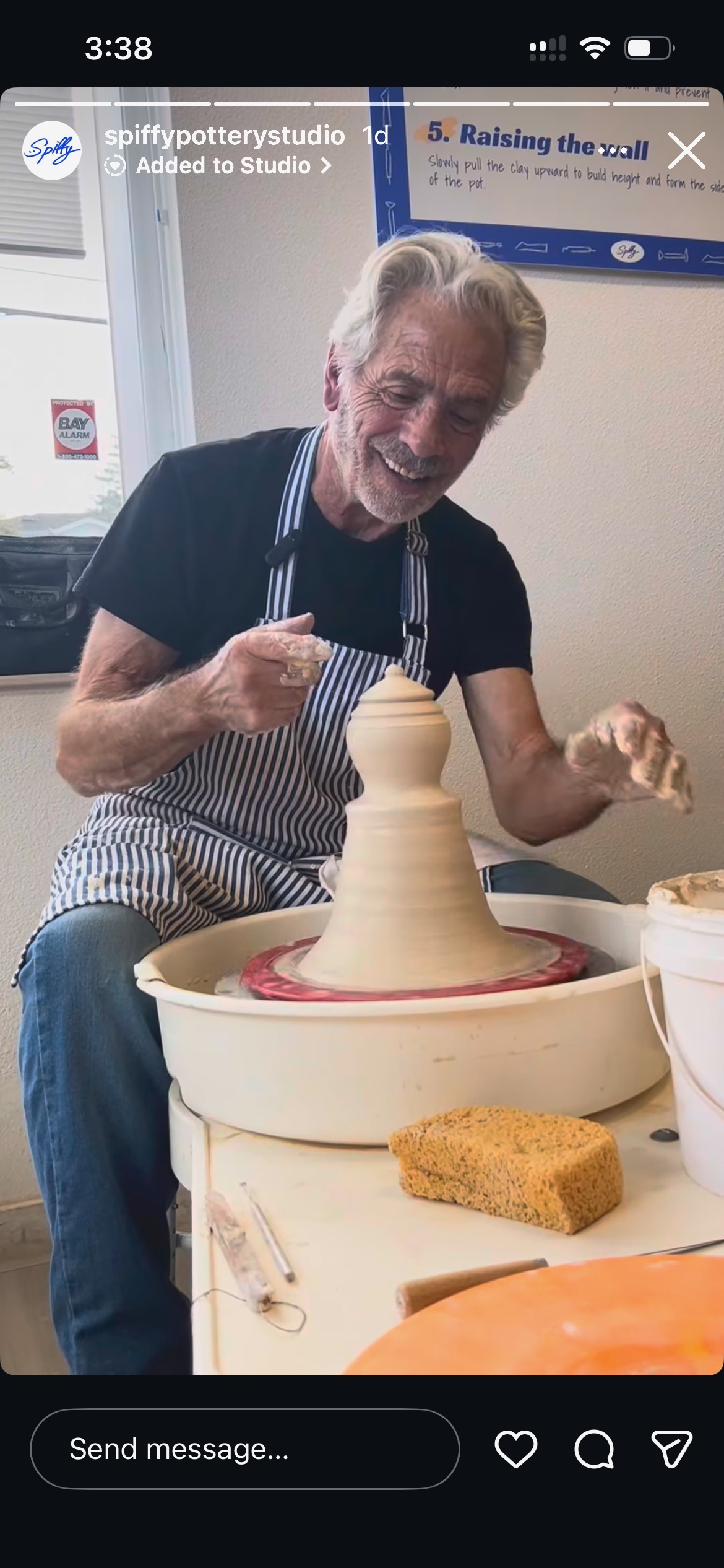 Buddy at the pottery wheel