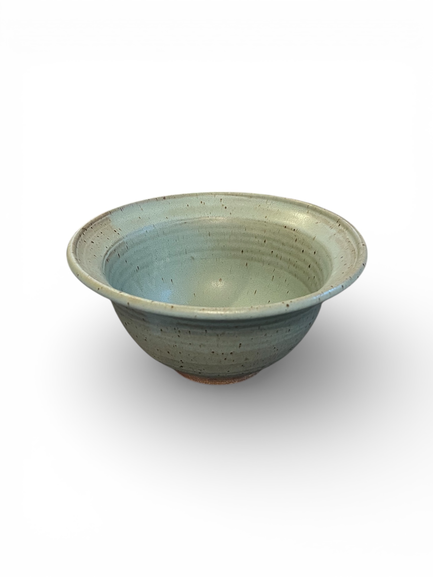 Sage green bowl with wide rim